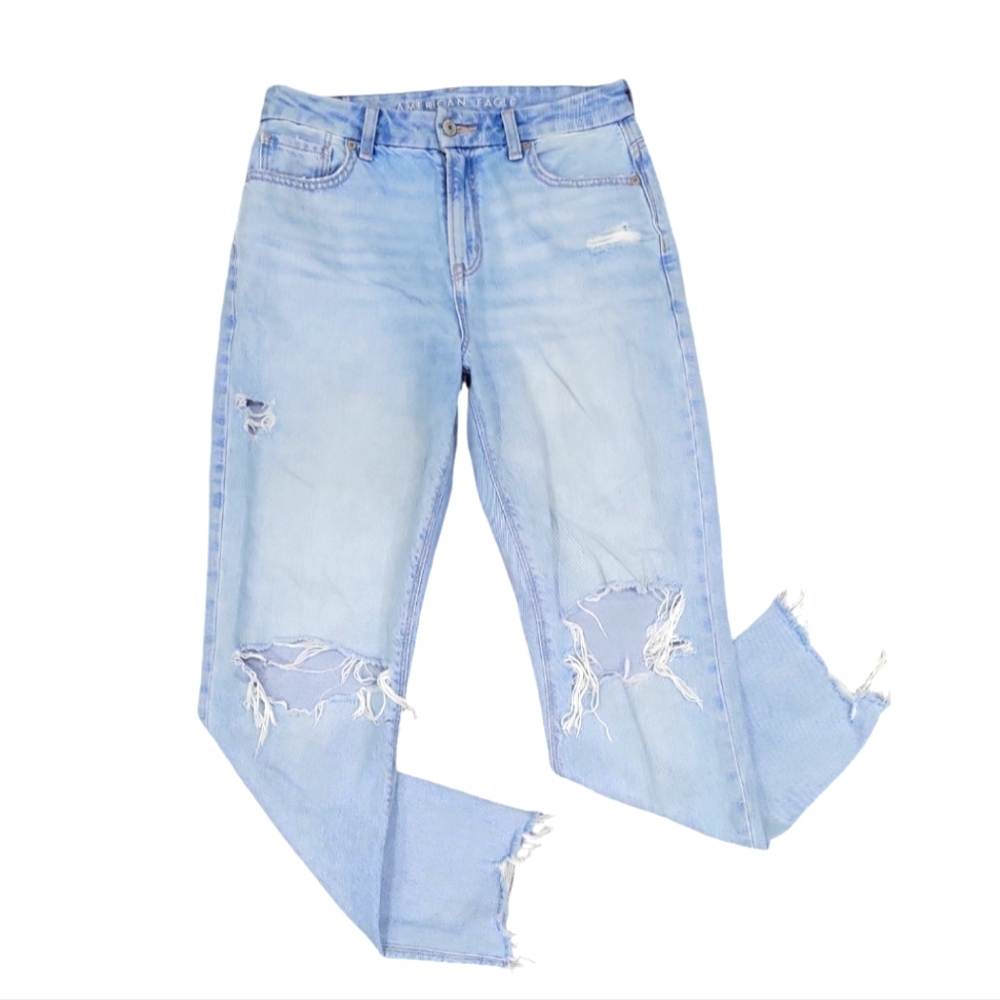 American Eagle Strigid Real Good Ripped Mom Jeans Size 4